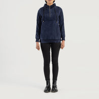Zest Blue Hooded Suede Pullover Jacket by Dash Racegear - women Jacket view 3