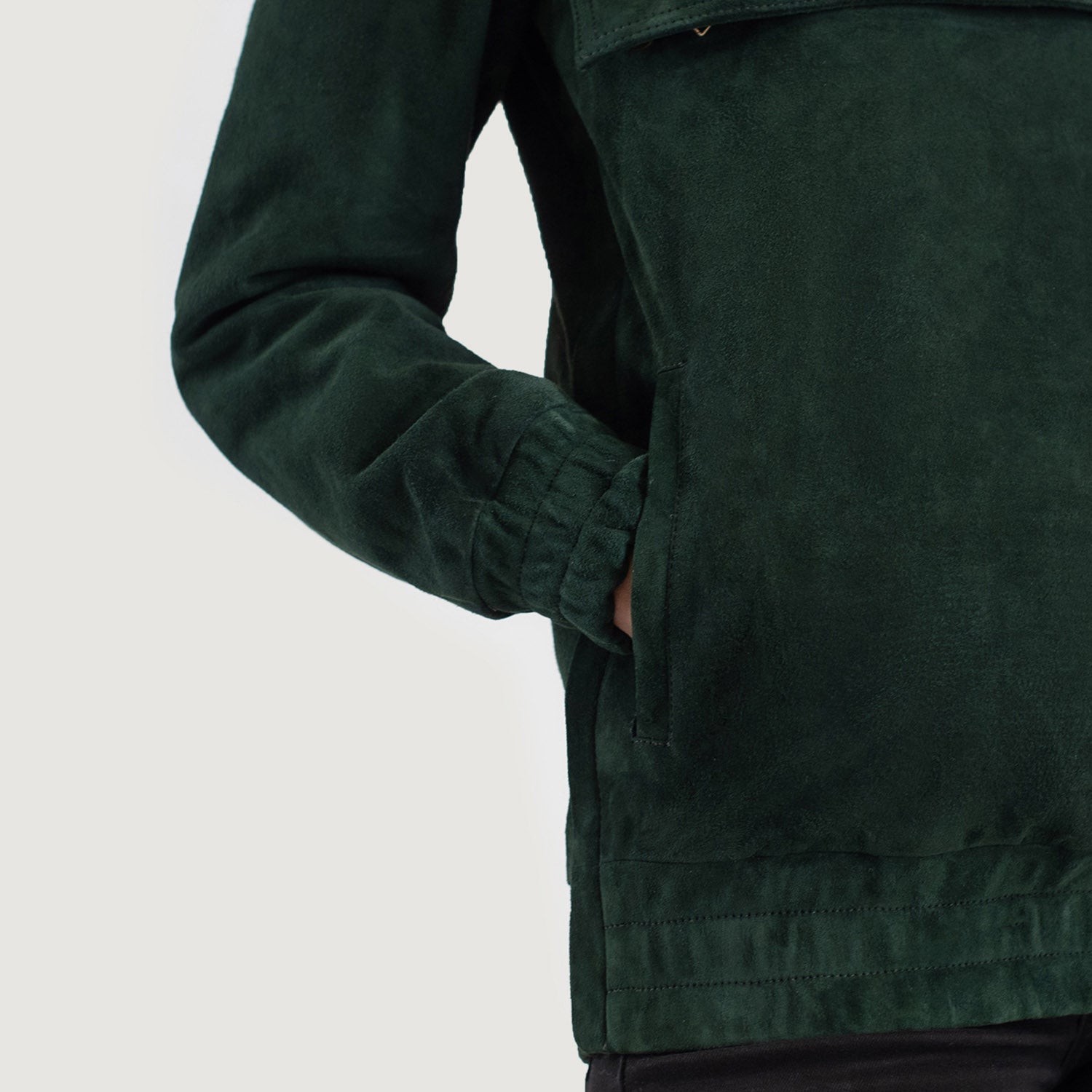 Zest Green Hooded Suede Pullover Jacket by Dash Racegear - women Jacket view 6