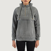 Zest Grey Hooded Suede Pullover Jacket by Dash Racegear - women Jacket view 1