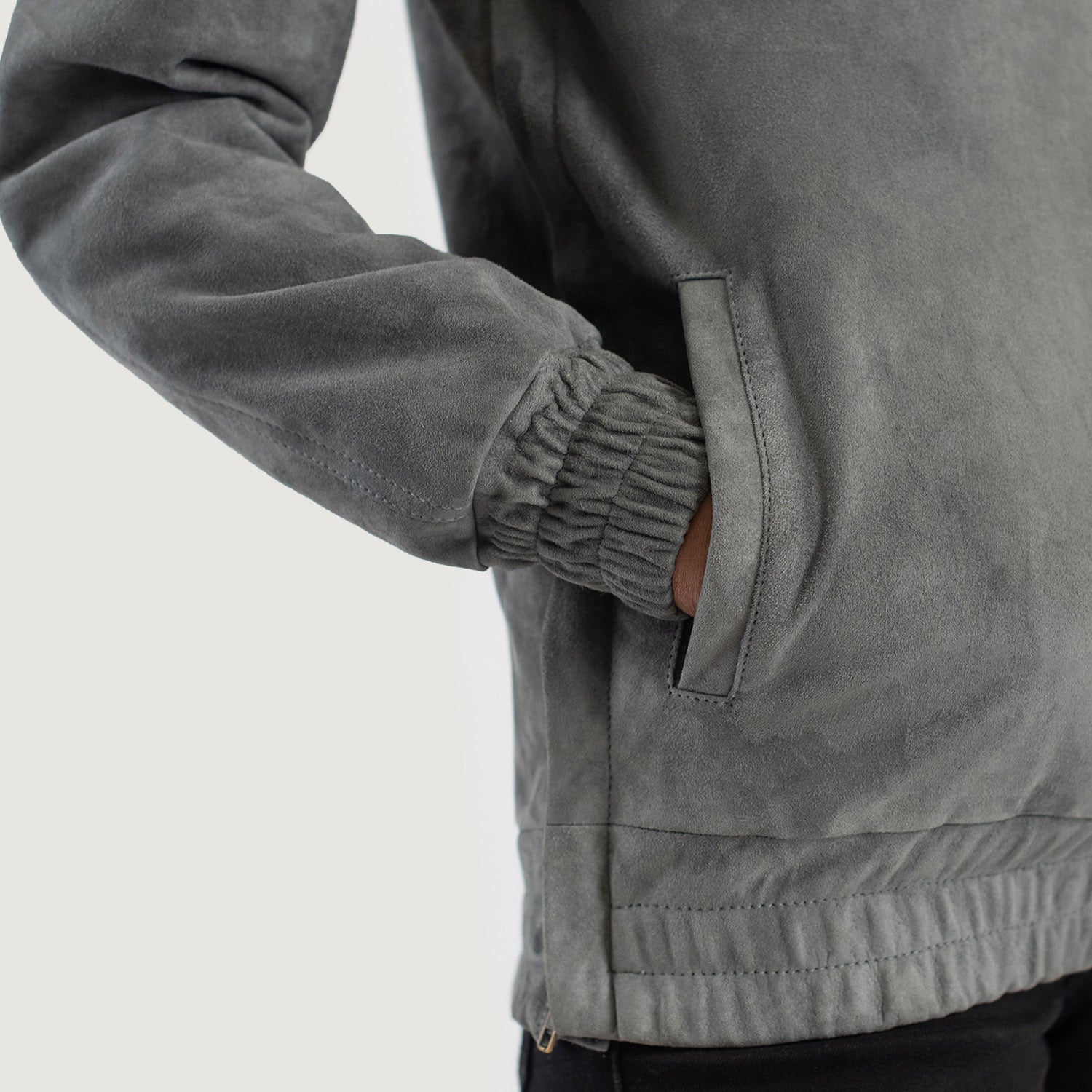Zest Grey Hooded Suede Pullover Jacket by Dash Racegear - women Jacket view 6