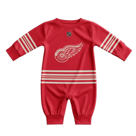 Detroit Red Wings - Hockey Baby Onesie Jumpsuit front view baby onesie by Dash Racegear
