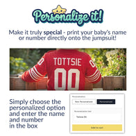 Detroit Red Wings - Hockey Baby Onesie Jumpsuit back view baby onesie by Dash Racegear