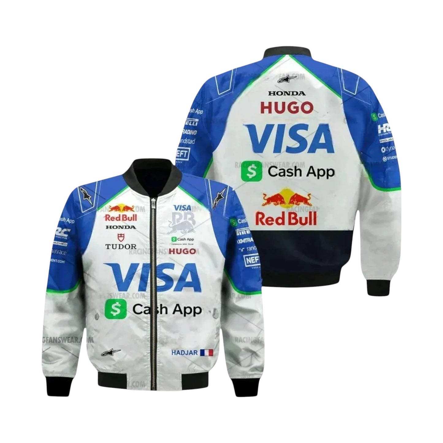 2025 Isack Hadjar Visa Cash App F1 Vintage Racing Jacket | DASH RACEGEAR