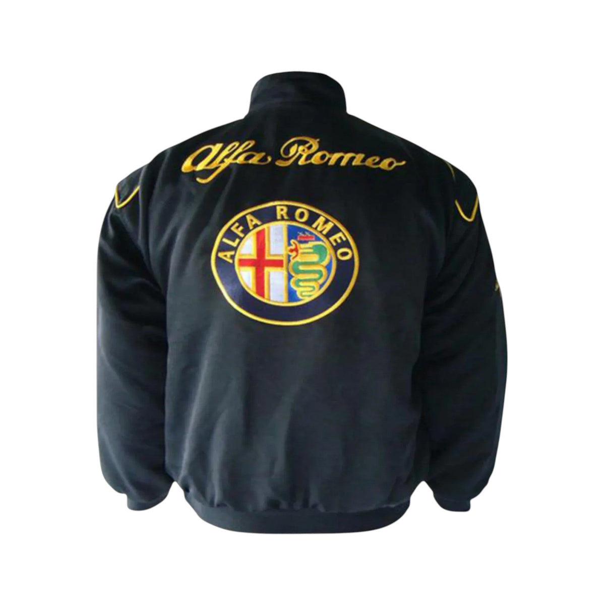 Alfa Romeo Black Vintage Racing Jacket – Classic Motorsport Style | DASH RACEGEAR