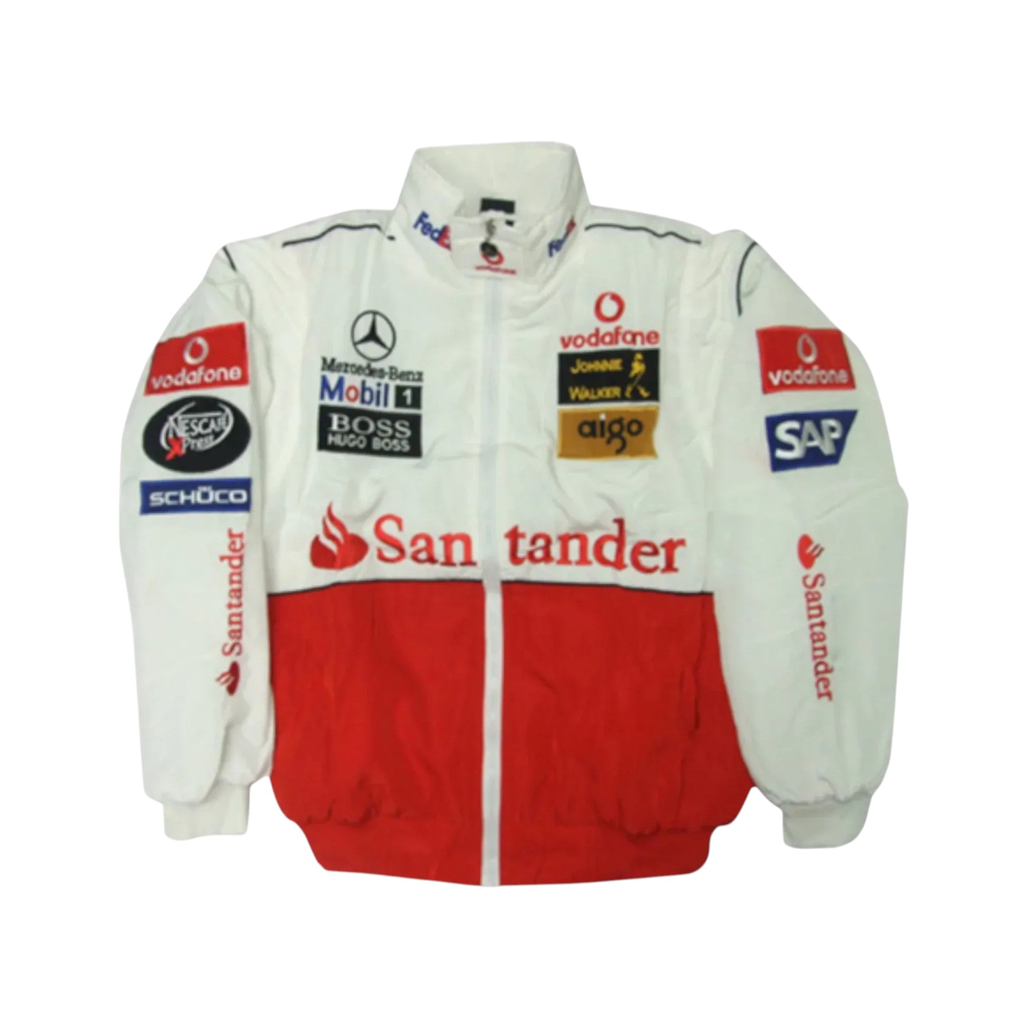Mercedes McLaren Santander Vintage F1 Racing Jacket – Heritage Edition | DASH RACEGEAR