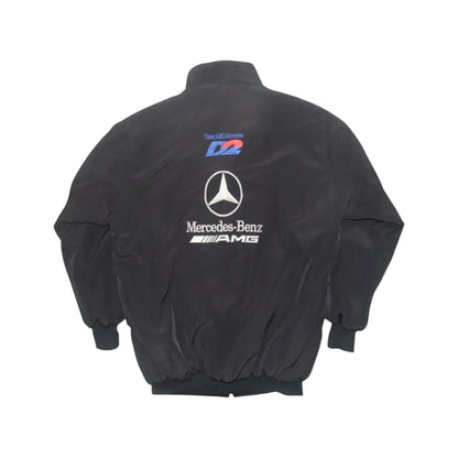 Mercedes AMG F1 Vintage Black Racing Jacket – Heritage Edition | DASH RACEGEAR