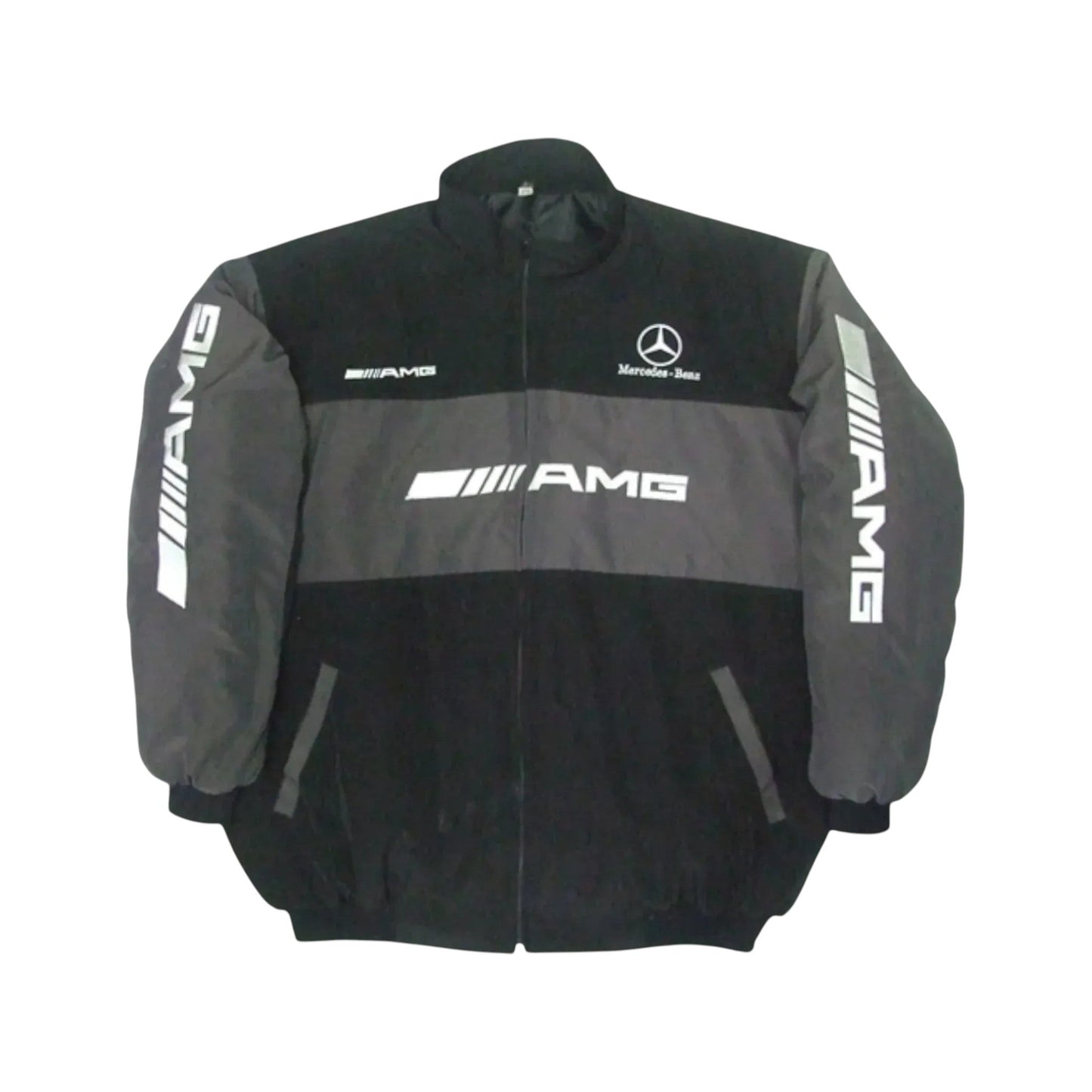 Mercedes AMG F1 Vintage Racing Jacket Black & Dark Grey Edition | DASH RACEGEAR