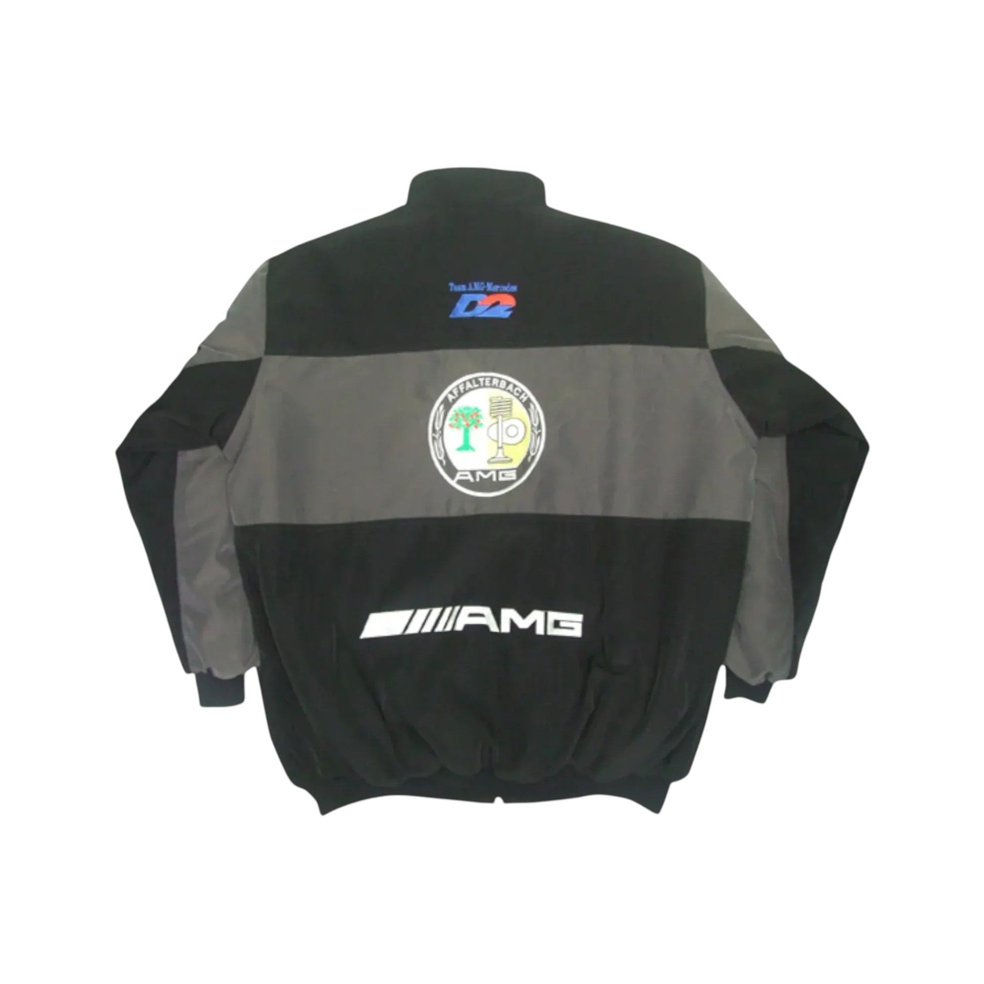 Mercedes AMG F1 Vintage Racing Jacket Black & Dark Grey Edition | DASH RACEGEAR