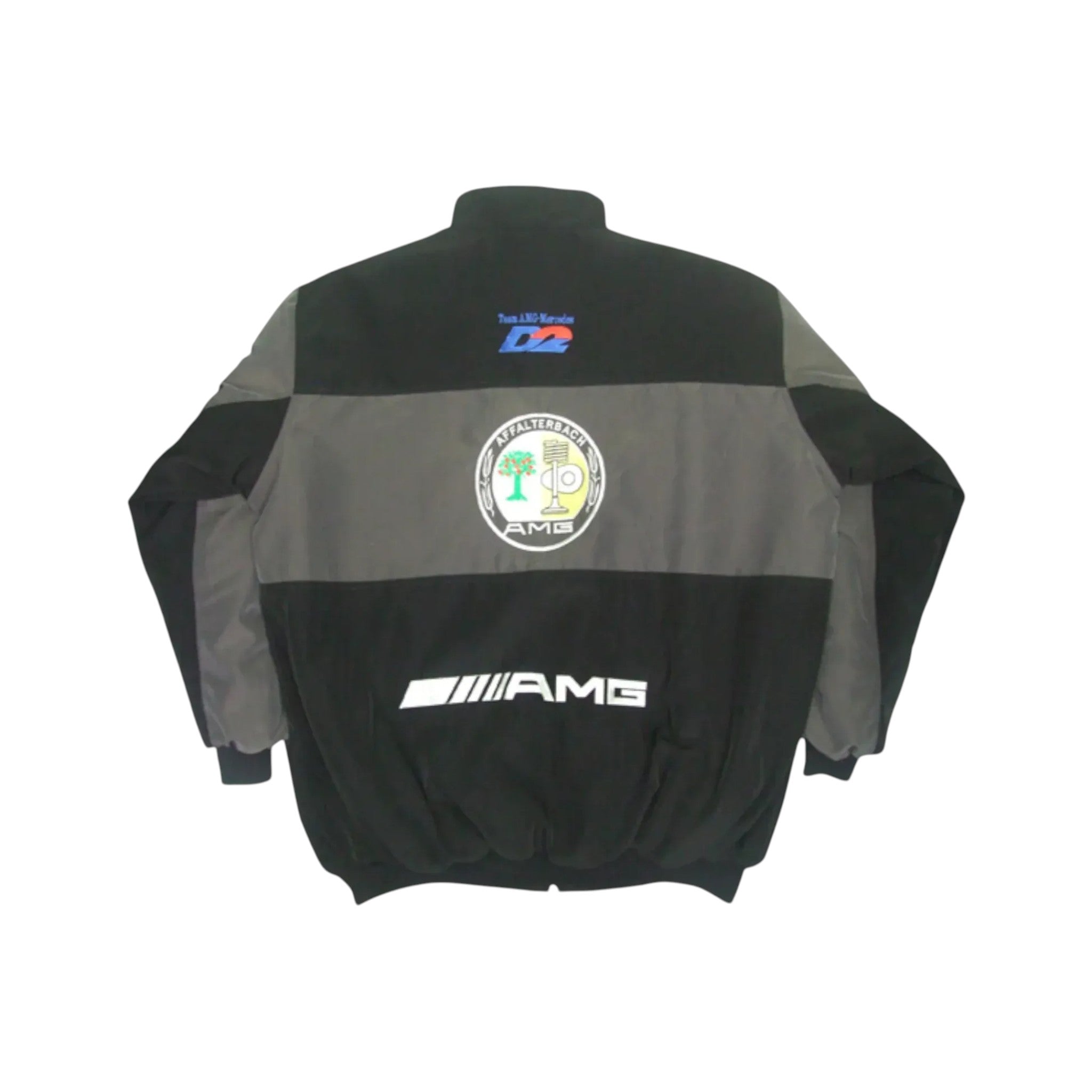 Mercedes AMG F1 Vintage Racing Jacket Black & Dark Grey Edition | DASH RACEGEAR
