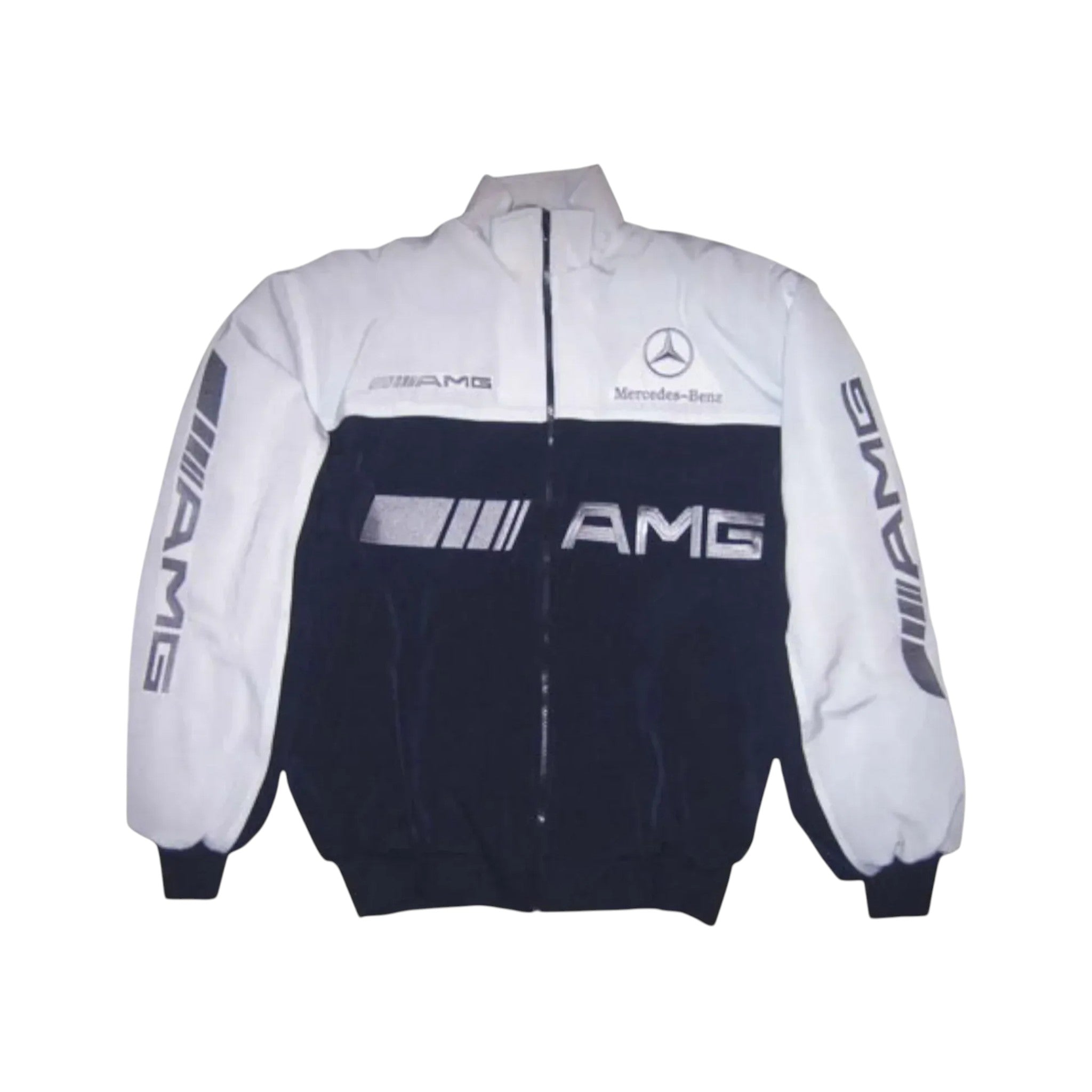 Mercedes AMG Vintage Racing Jacket White Dark Blue | DASH RACEGEAR