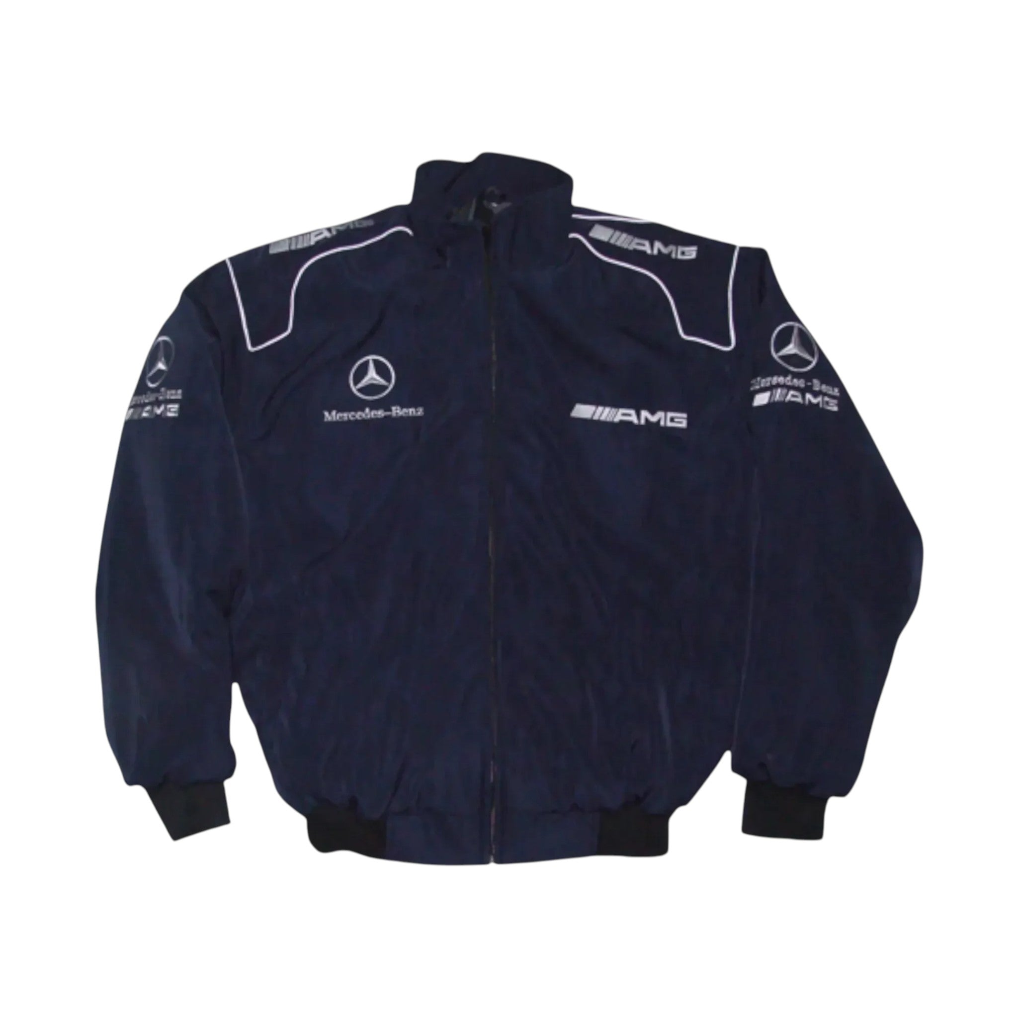 Mercedes AMG F1 Vintage Racing Jacket Dark Blue | DASH RACEGEAR