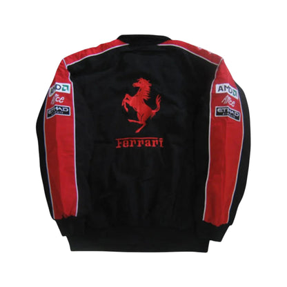 Ferrari F1 Vintage Racing Jacket Red Black Motorsport Streetwear | DASH RACEGEAR