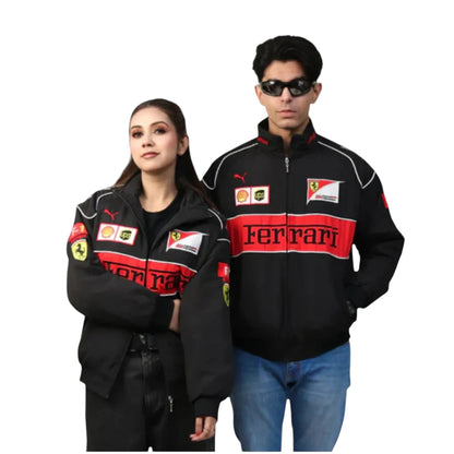 Ferrari F1 Scuderia Racing Vintage Jacket Black Edition | DASH RACEGEAR