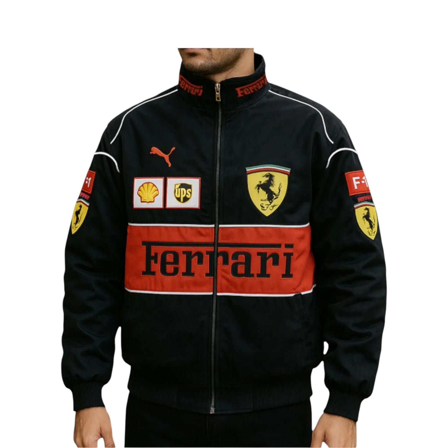 Ferrari F1 Vintage Scuderia Racing Jacket Black | DASH RACEGEAR