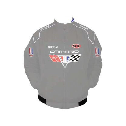 Chevrolet Camaro Gray Vintage Racing Jacket | DASH RACEGEAR