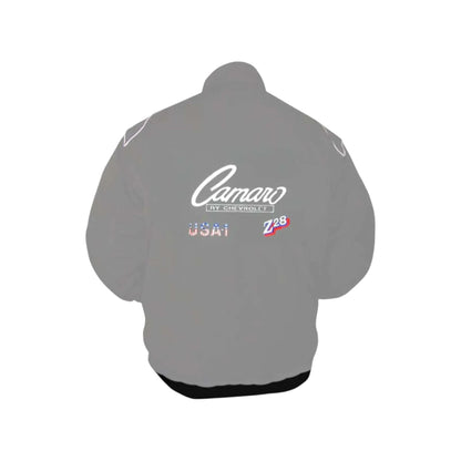 Chevrolet Camaro Gray Vintage Racing Jacket | DASH RACEGEAR