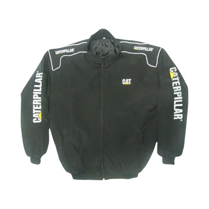 CAT Caterpillar Bulldozer Black Racing Jacket | DASH RACEGEAR