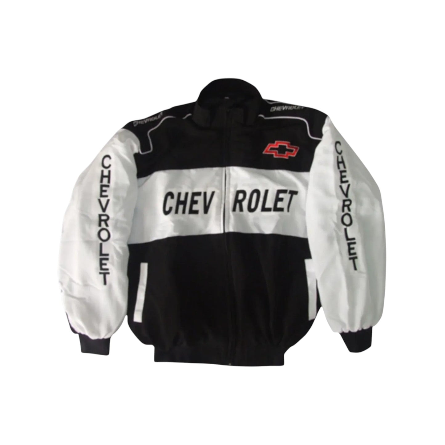 Chevrolet Black & White Vintage Racing Jacket | DASH RACEGEAR