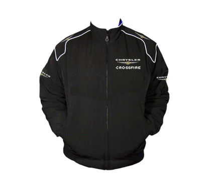 Chrysler Crossfire Black Vintage Racing Jacket Coat | DASH RACEGEAR