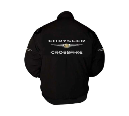 Chrysler Crossfire Black Vintage Racing Jacket Coat | DASH RACEGEAR