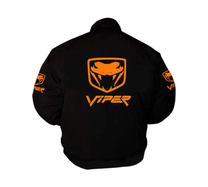 Viper Fangs Muscle Car Vintage Racing Jacket in Black | DASH RACEGEAR