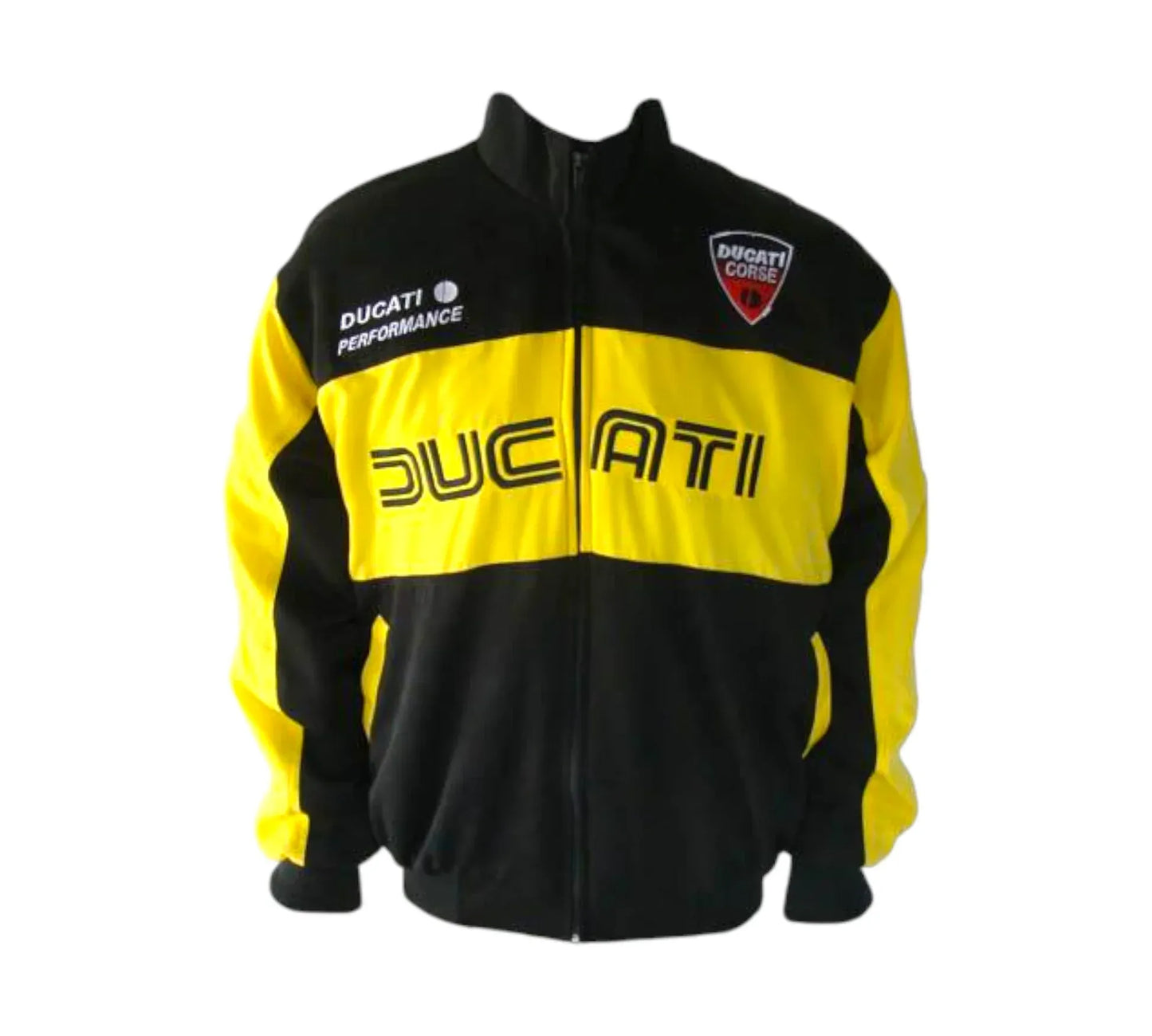 Ducati Motorcycle Black & Yellow Racing Jacket Coat | DASH RACEGEAR