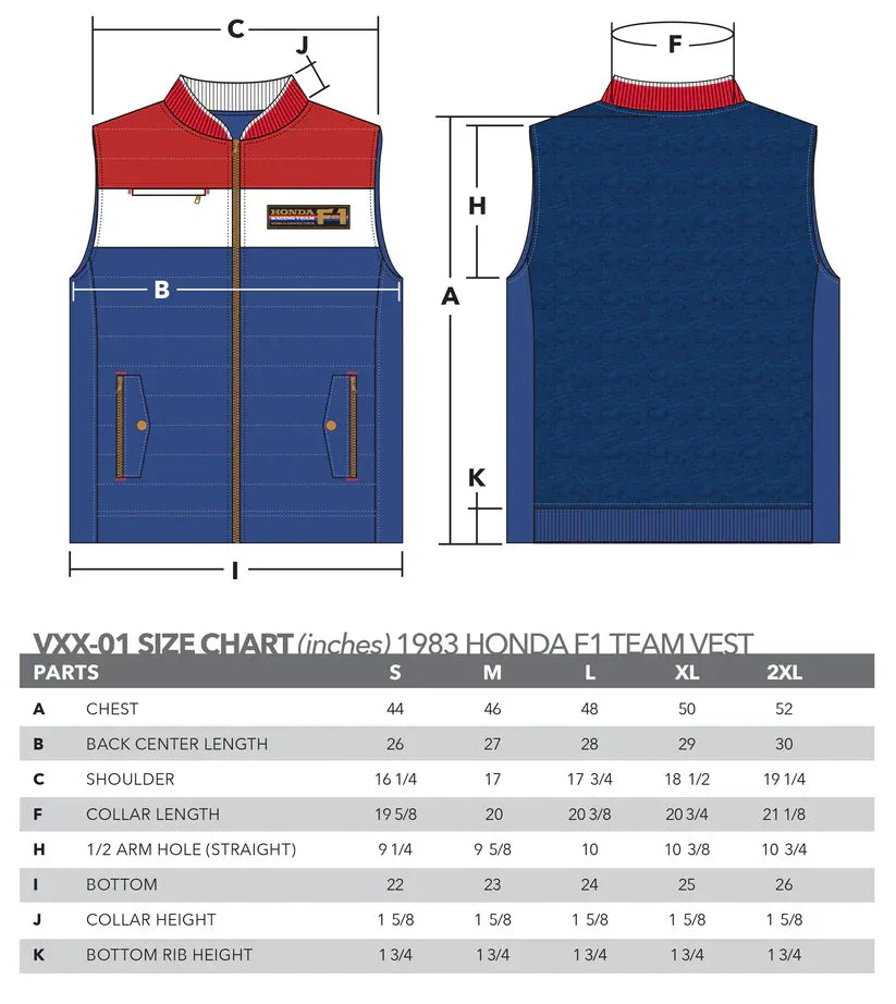 Vintage 1983 Honda F1 Racing Team Vest – Classic Motorsport Edition | DASH RACEGEAR