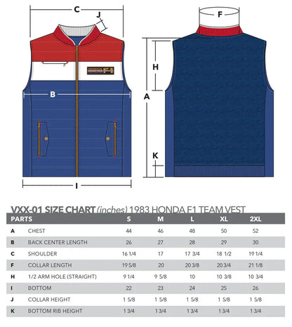 Buy 1986 Honda F1 Team Racing Vest Online | DASH RACEGEAR