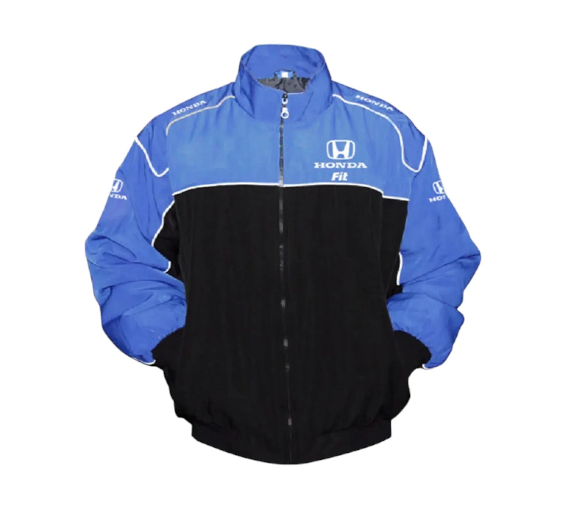 Honda Fit Vintage Racing Jacket – Blue & Black Performance Edition | DASH RACEGEAR