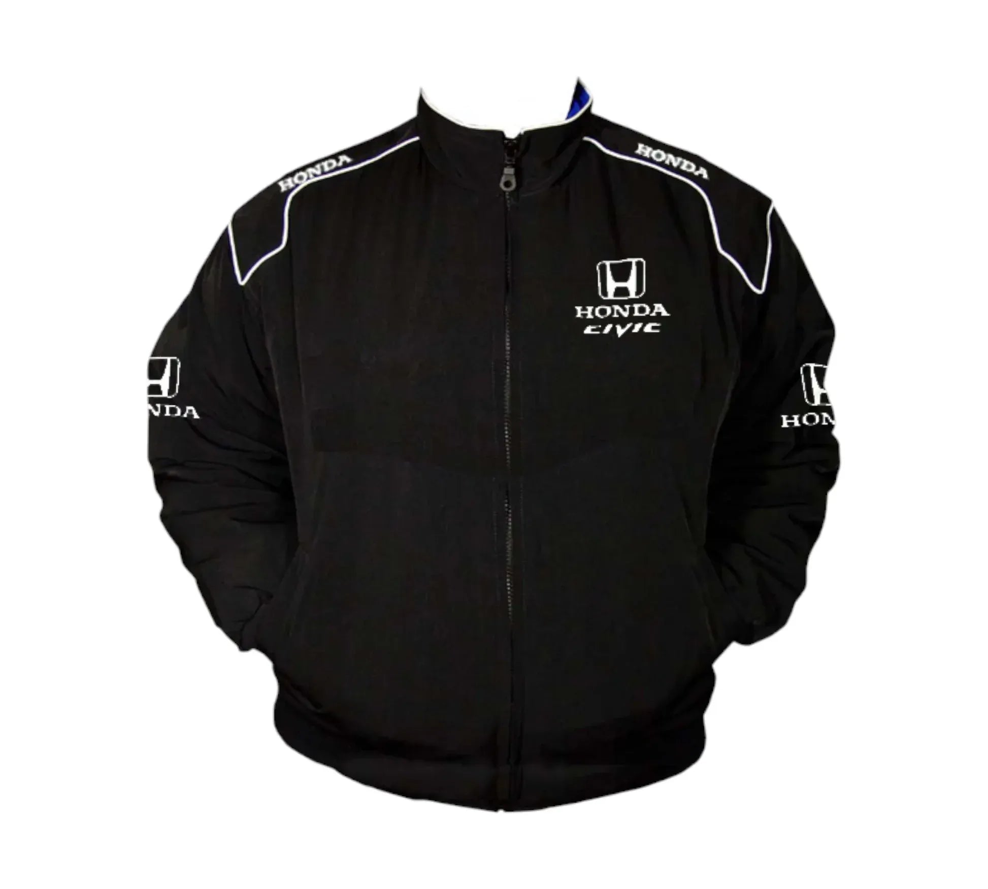 Honda Civic Vintage Racing Jacket – Black Edition | DASH RACEGEAR