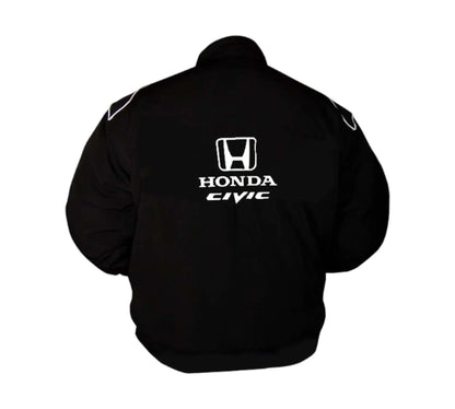 Honda Civic Vintage Racing Jacket – Black Edition | DASH RACEGEAR