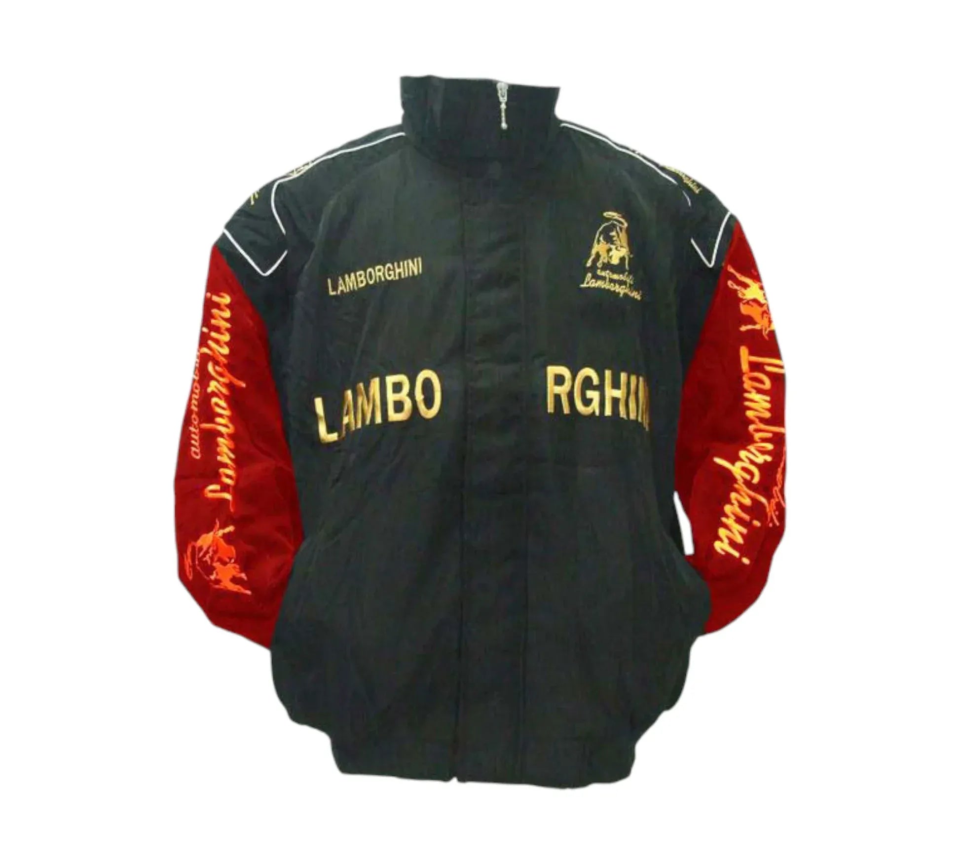 Lamborghini Inspired Vintage Racing Jacket Black Red | DASH RACEGEAR