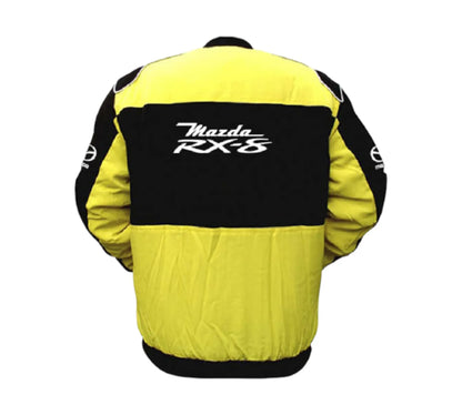 Mazda RX-8 Spirit R Yellow Black Vintage Racing Jacket | DASH RACEGEAR