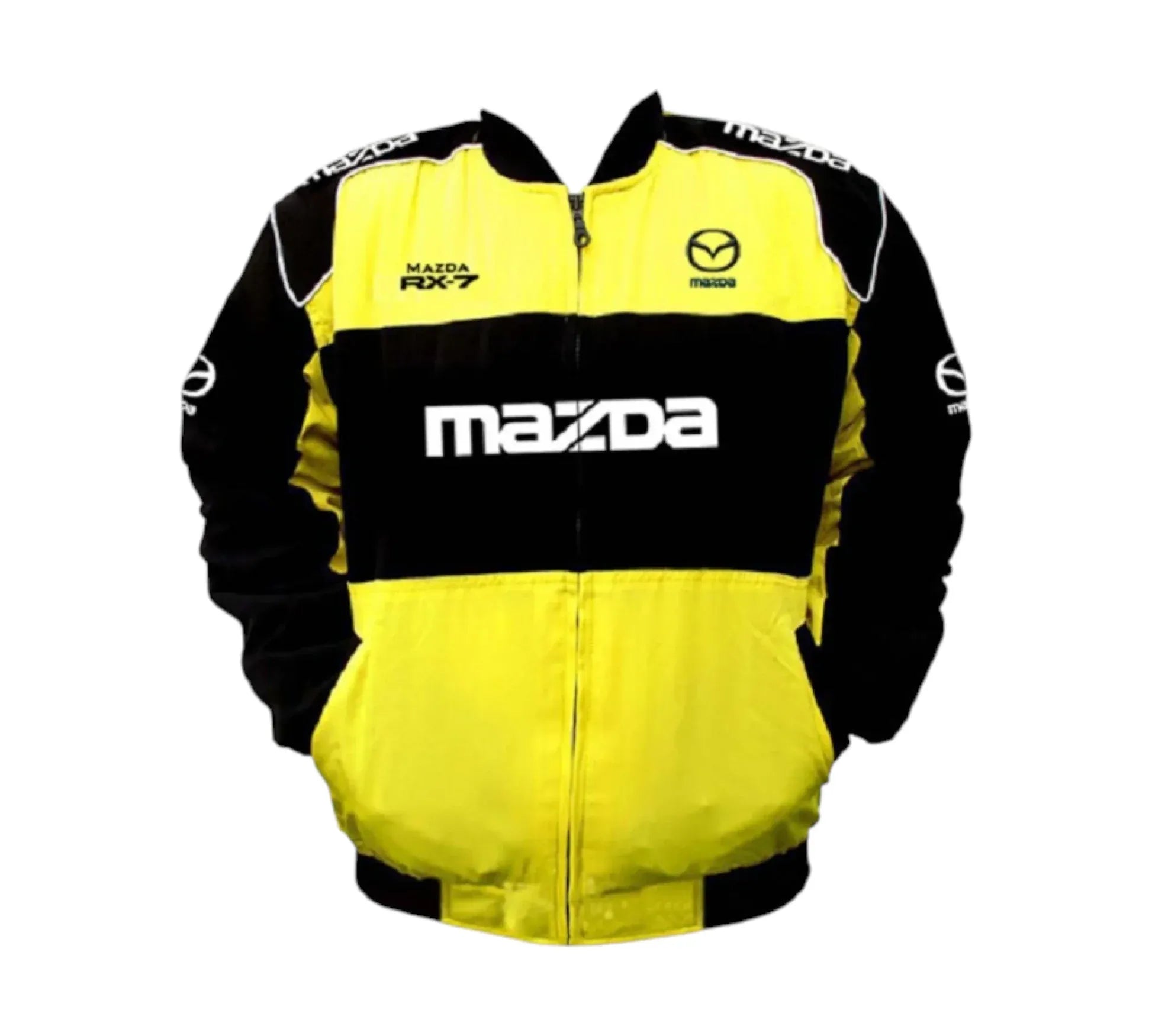 Mazda RX-7 Yellow Black Vintage Racing Jacket | DASH RACEGEAR