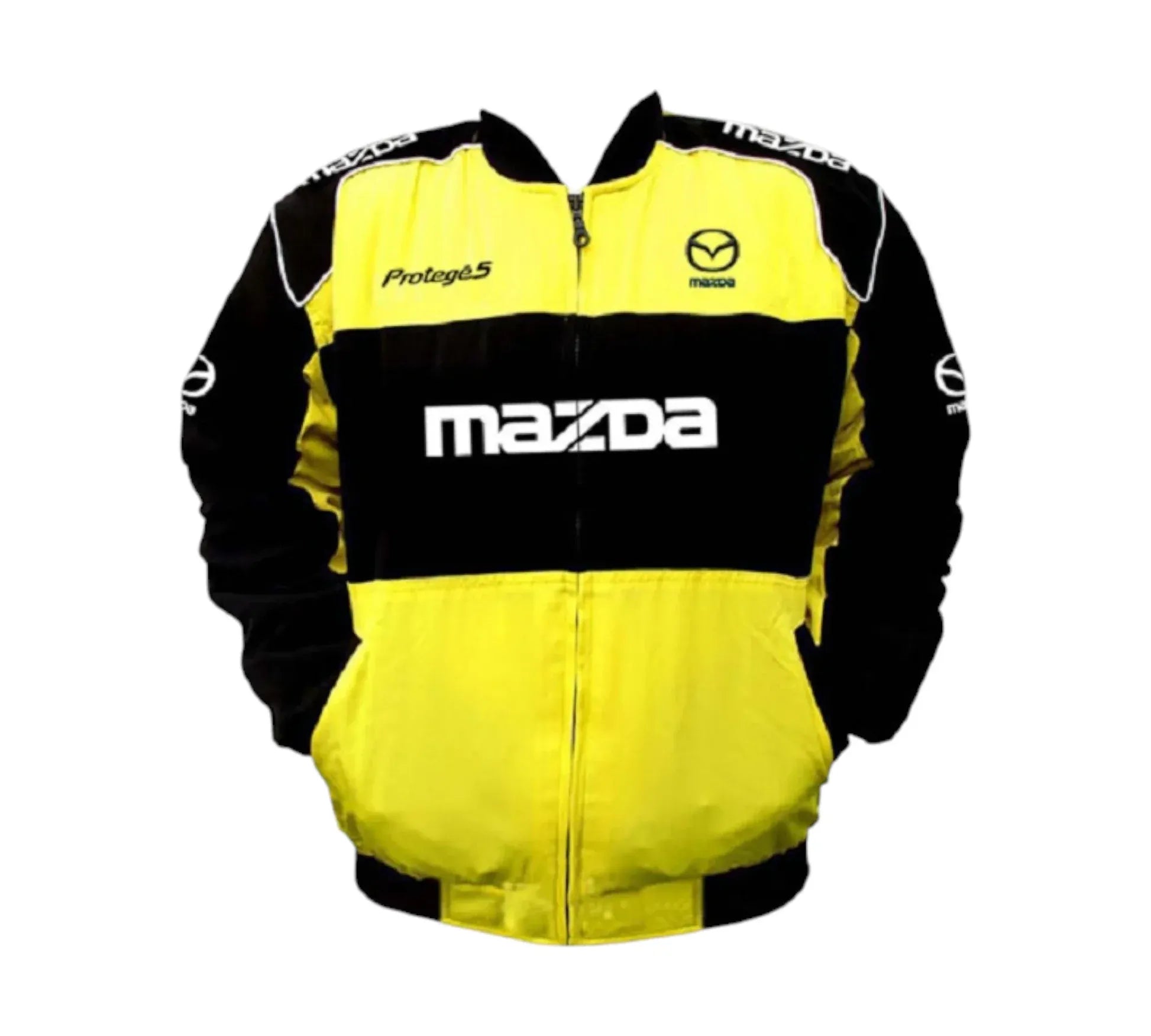Mazda Protege5 Yellow Black Vintage Racing Performance Jacket | DASH RACEGEAR
