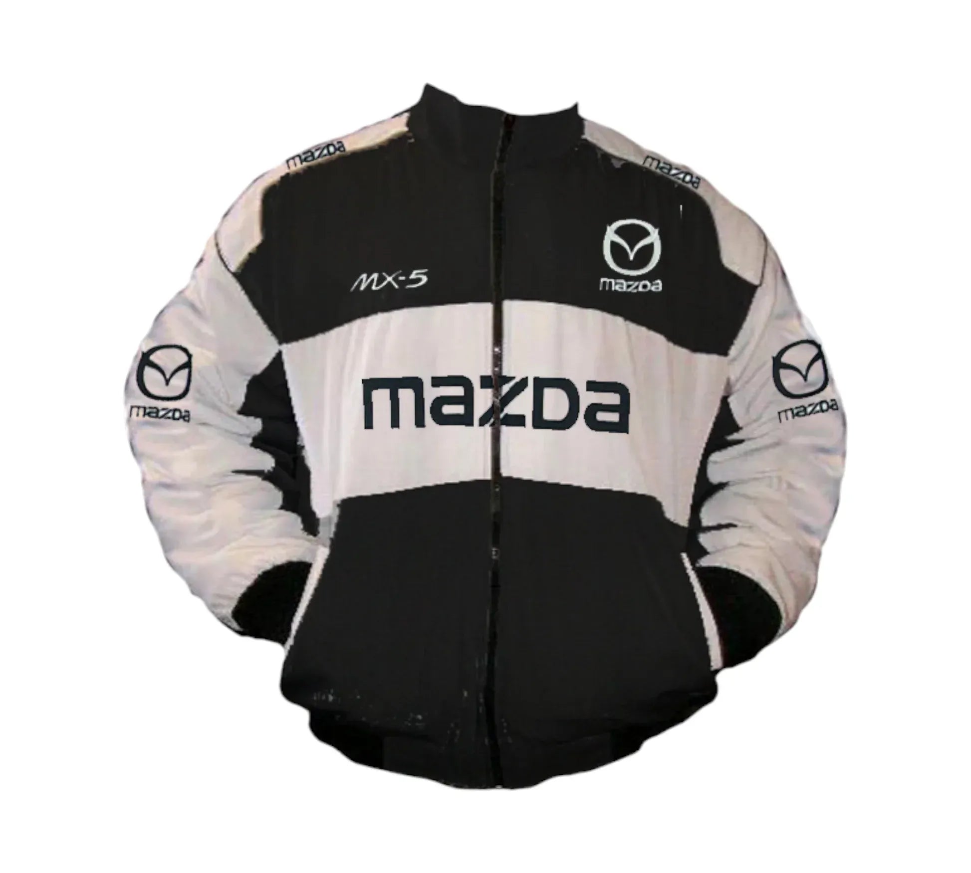 Mazda MX-5 Miata Black White Vintage Racing Performance Jacket | DASH RACEGEAR
