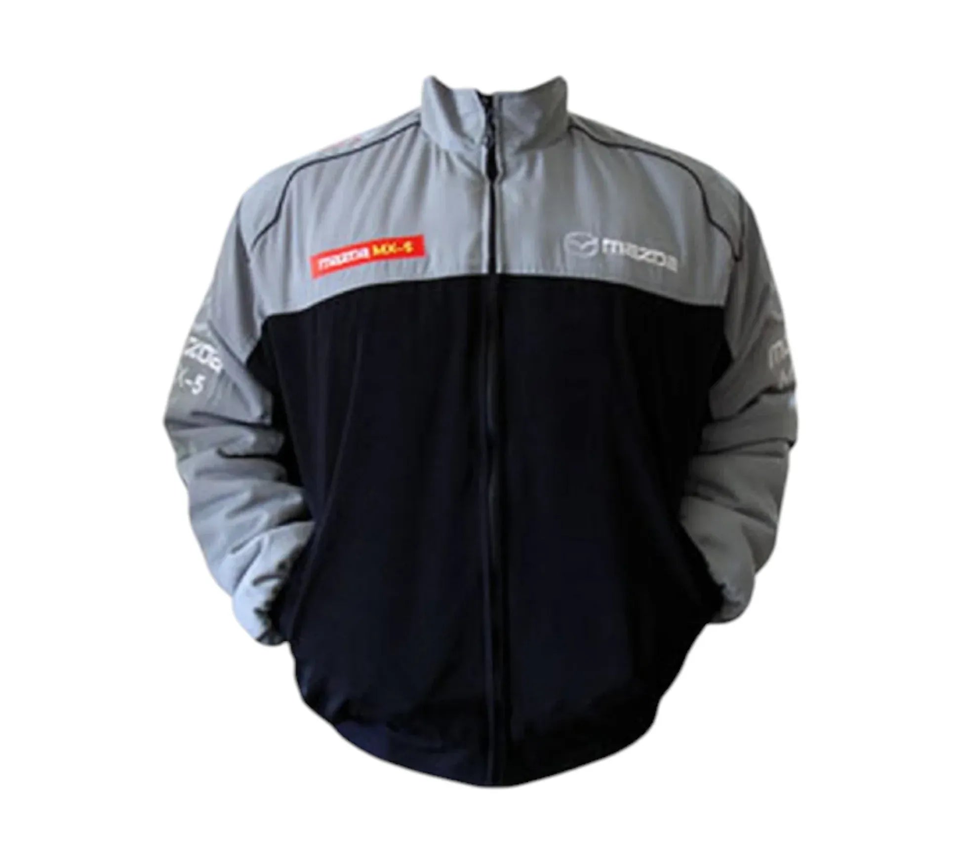 Mazda MX-5 Miata Gray Black Vintage Racing Performance Jacket | DASH RACEGEAR