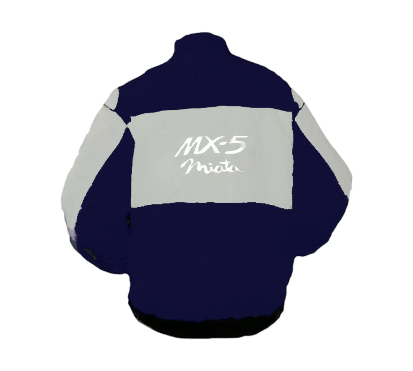 Mazda MX-5 Miata Light Gray Dark Blue Vintage Racing Jacket | DASH RACEGEAR