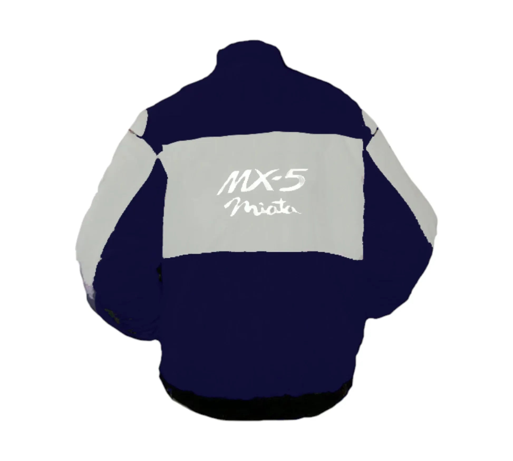 Mazda MX-5 Miata Light Gray Dark Blue Vintage Racing Jacket | DASH RACEGEAR