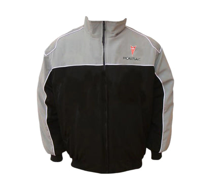 Pontiac Solstice GXP Vintage Racing Jacket Light Gray Black | DASH RACEGEAR