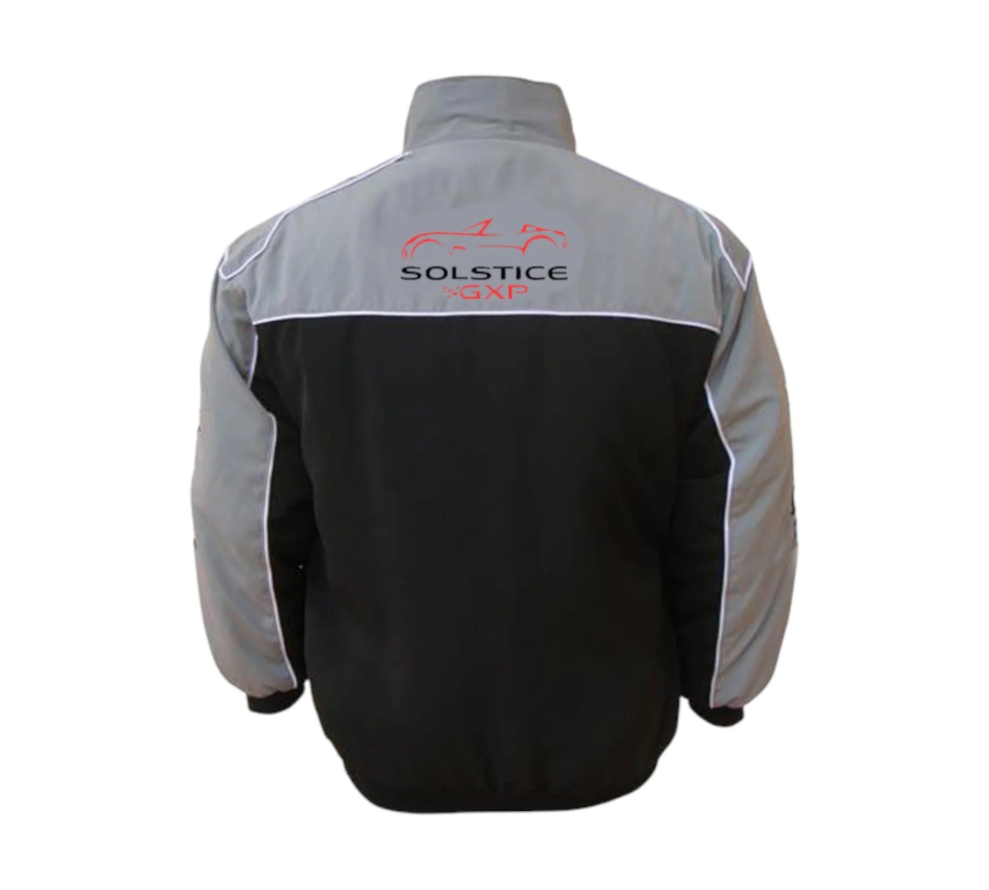Pontiac Solstice GXP Vintage Racing Jacket Light Gray Black | DASH RACEGEAR