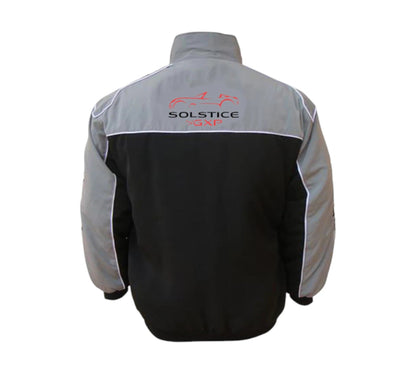 Pontiac Solstice GXP Vintage Racing Jacket Light Gray Black | DASH RACEGEAR