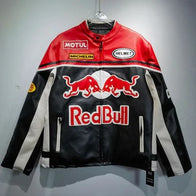 Red Bull Racing Vintage Leather Jacket – Classic Motorsport Edition | DASH RACEGEAR