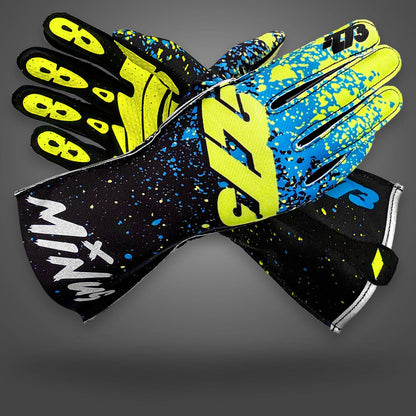 DRIP EVO - Black/Fluo-Yellow/ Cyan - Glove | DASH RACEGEAR