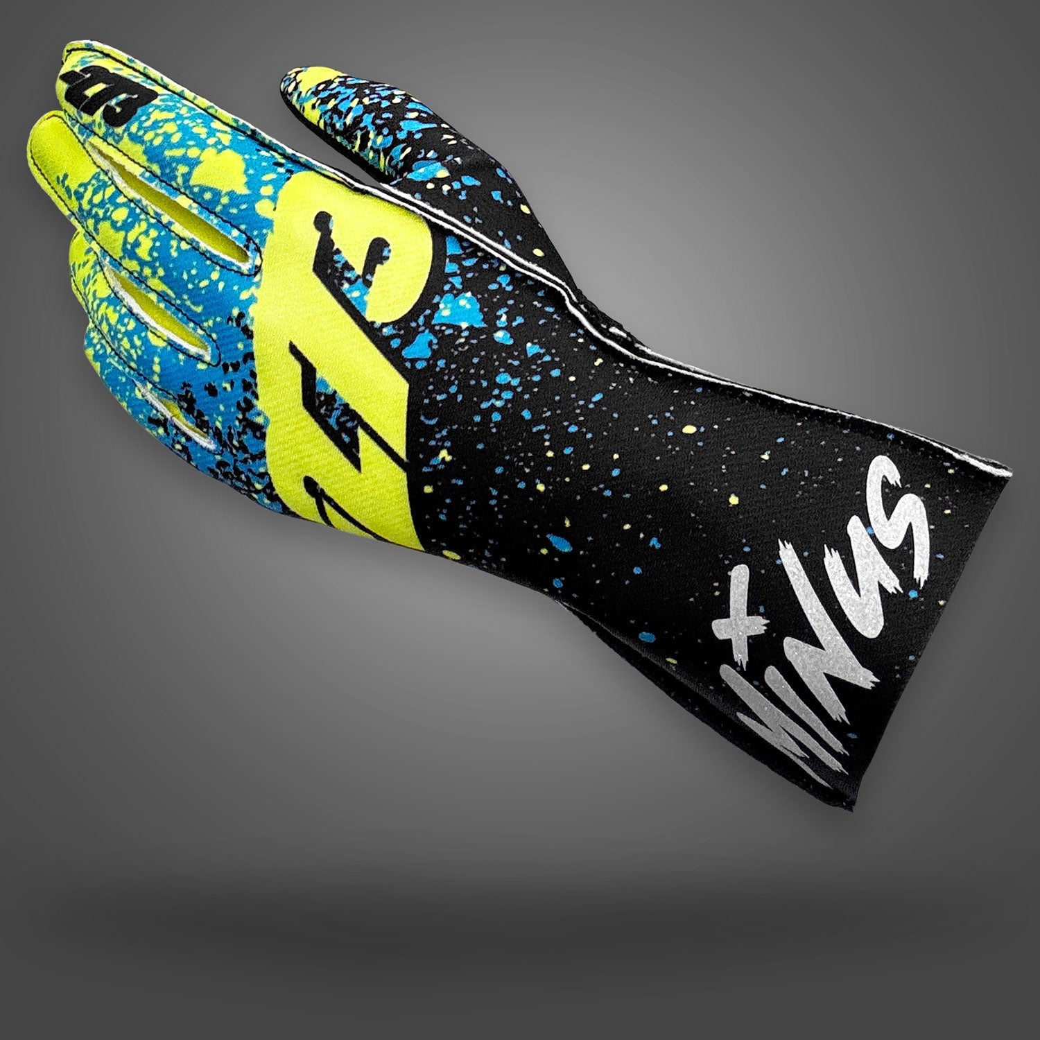 DRIP EVO - Black/Fluo-Yellow/ Cyan - Glove | DASH RACEGEAR