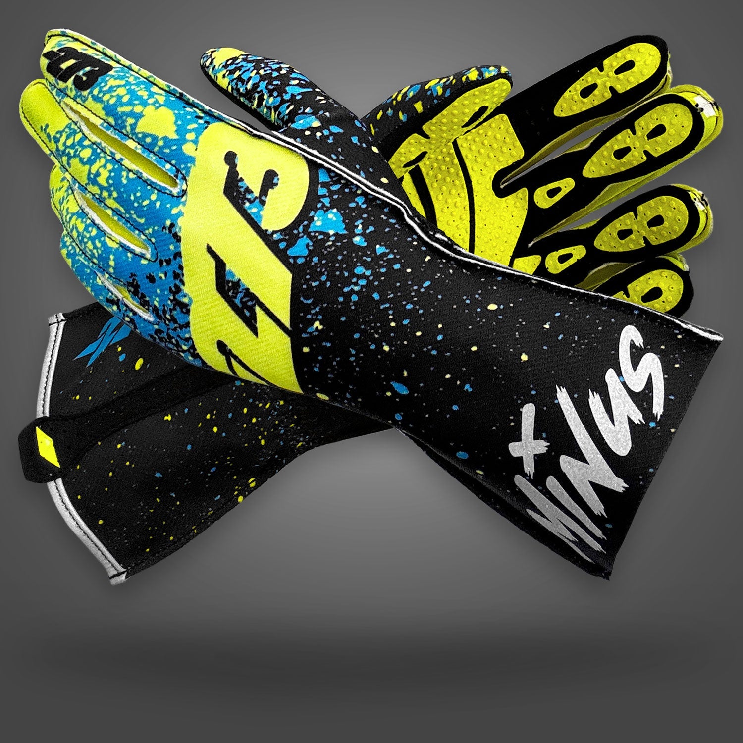 DRIP EVO - Black/Fluo-Yellow/ Cyan - Glove | DASH RACEGEAR