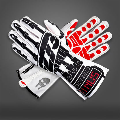 SUPERVILLAIN White/Black/Red - Glove | DASH RACEGEAR