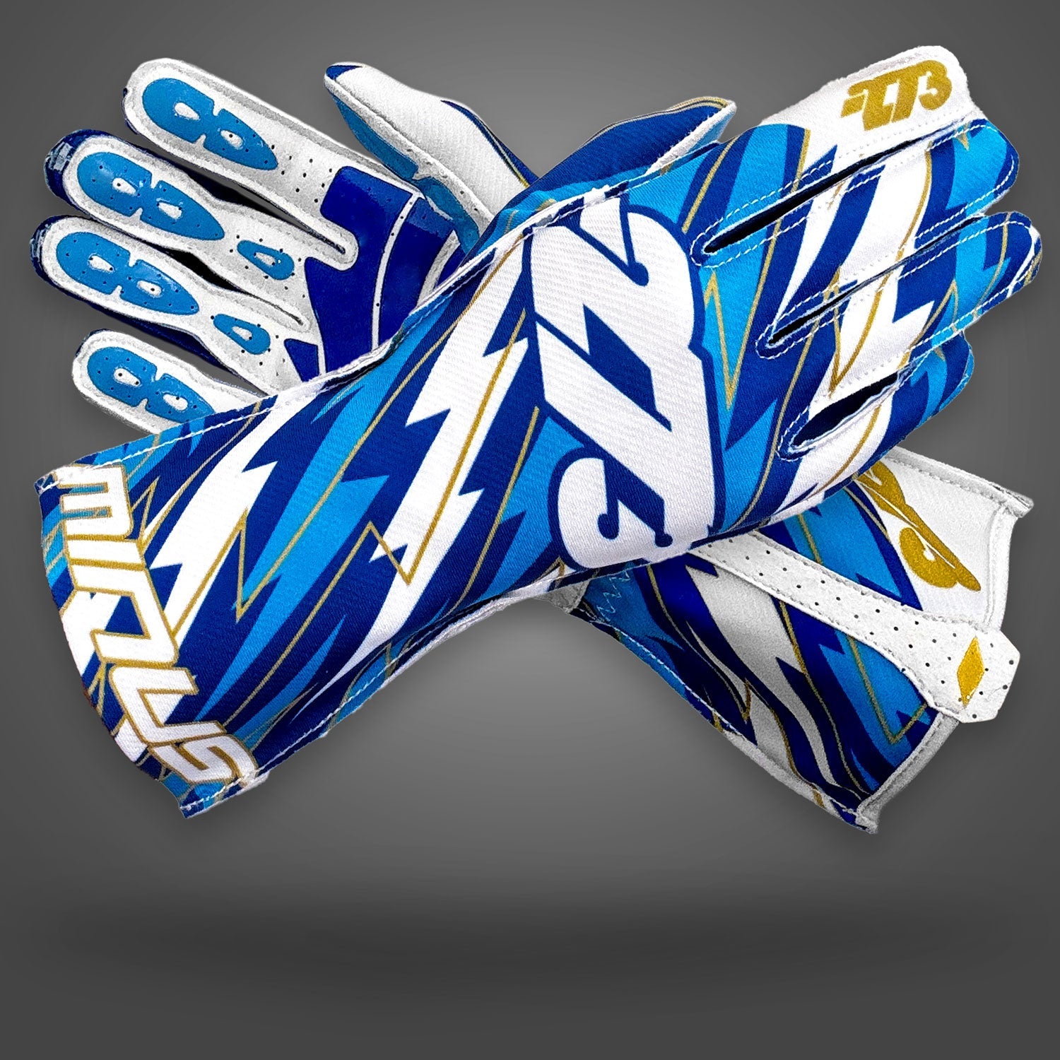 BLITZ V3 - Blue/White/Gold - Glove | DASH RACEGEAR
