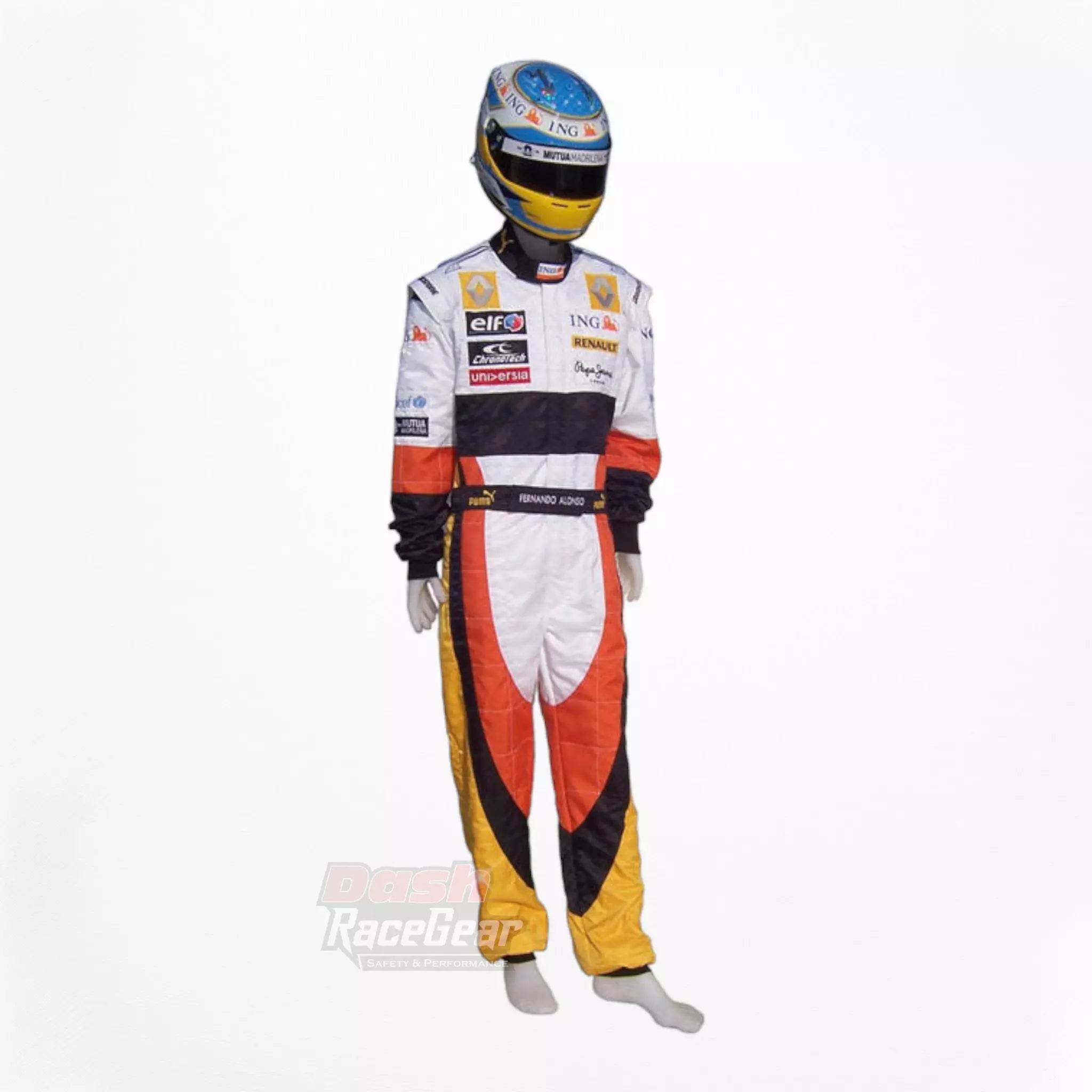 2008 Fernando Alonso Renault F1 Embroidered Racing Suit - Dash Racegear Store