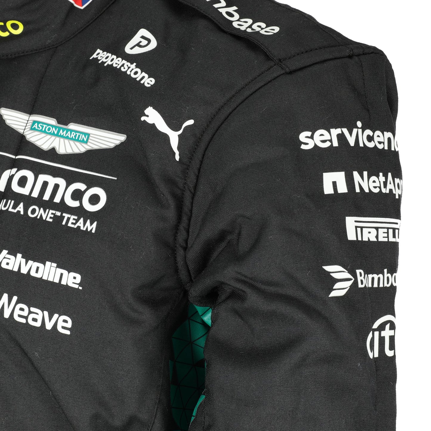  Drugovich name, Brazilian flag and Aramco details on the 2025 Aston Martin F1 race suit – Dash Racegear.
